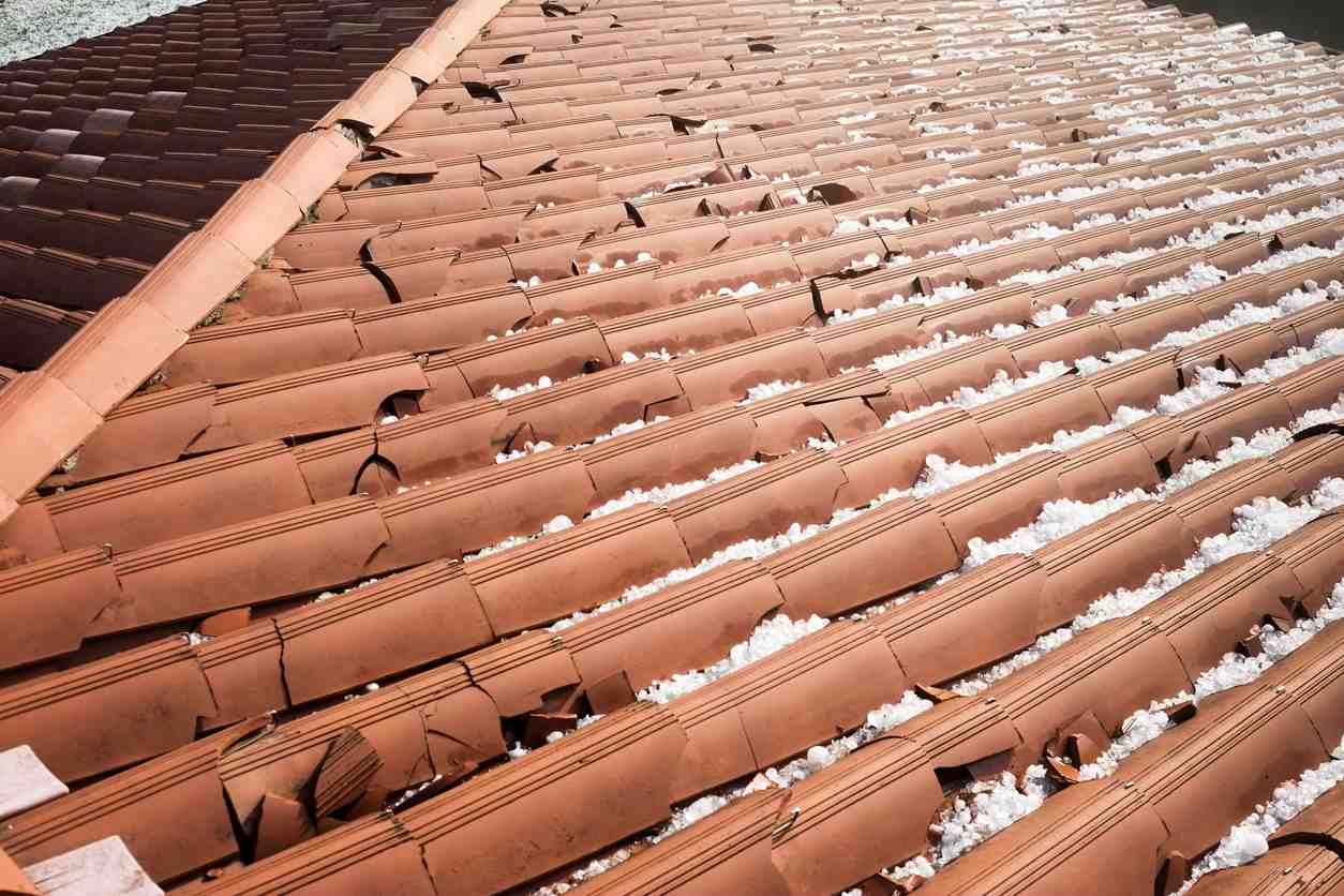 Hail damage on roof