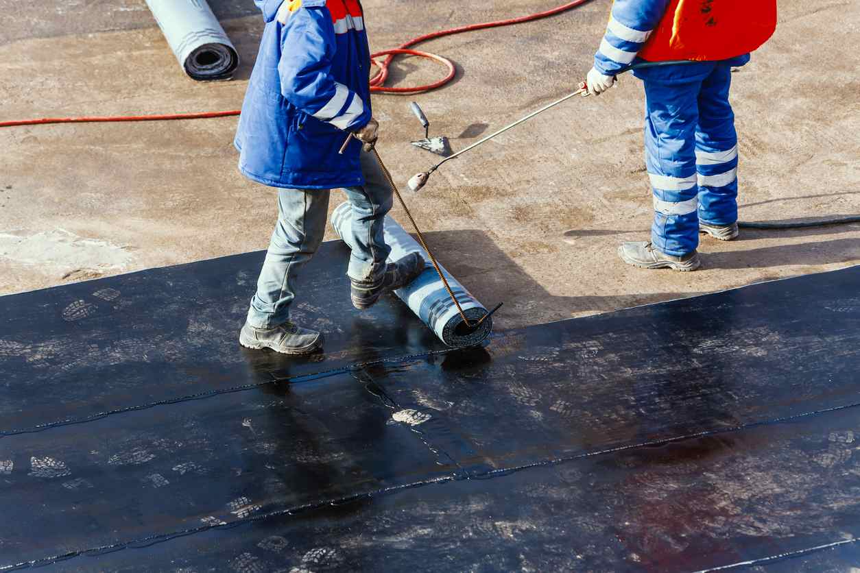 flat roof being built